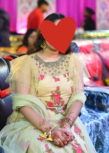 Golden Ethnic Gown With Dupatta