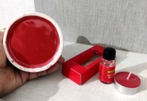 Red Ceramic Oil Burner Set, Like New ✨