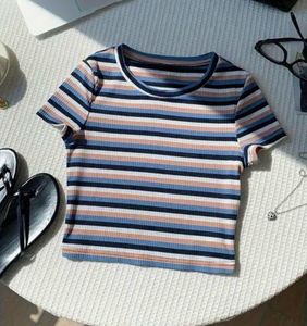 Striped Ribbed Crop Top