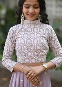 Sparkling Lilac Embroidered Blouse