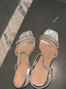 Elegant Silver Rhinestone Heels