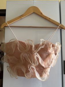 Chic Ruffled Mesh Crop Top