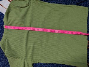 Harpa Olive Green Fitted Ribbed Top