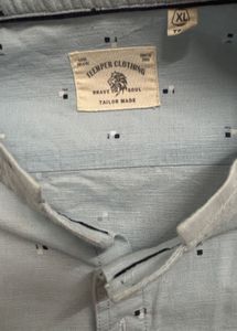 Men's Light Blue Printed Casual Shirt