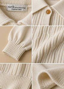 CREAM KNIT POLO SWEATER