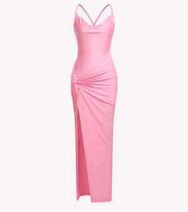 Savana Pink Slit bodycon dress
