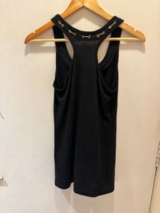 Black Lace-Up Tank Top