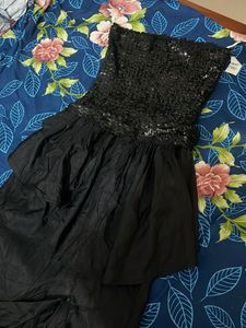 Sparkly Black Strapless Dress