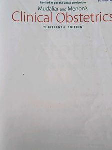 Mudaliar and Menon's Clinical Obstetrics 13th Ed.