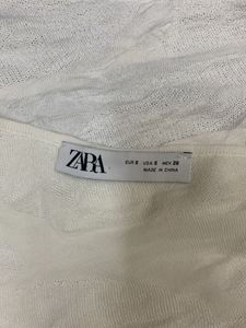 Zara Chic White One-Shoulder Textured Top star⭐️