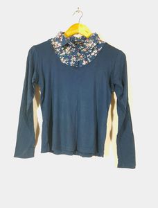 Stop Floral Printed Collared T-Shirt(Women's)