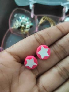 Cute Pink Star Stud Earrings