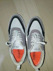 Stylish White &amp; Grey Sneakers