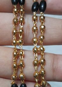 Black Beads Double Strand Long Chain