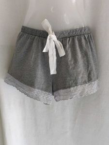 Cozy Striped Pajama Shorts with Lace Trim