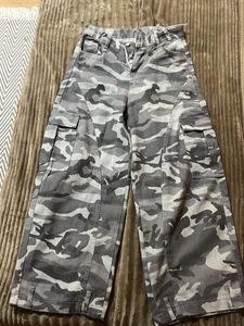 Camo Wide Leg Cargo Pants