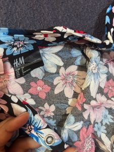 H&amp;M Divided floral wrap around skirt