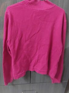 Bright Pink Knit Cardigan crop jacket