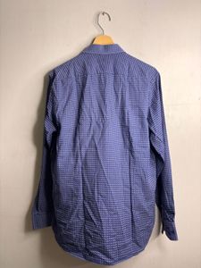 Men's Blue Printed Dress Shirt