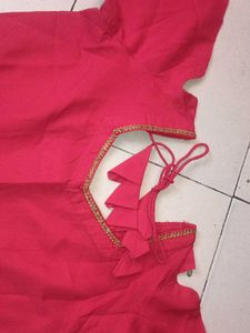 Vibrant Red Anarkali Style Gown