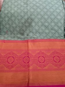 Beautiful Sea Green Saree With  Jacquard Blouse