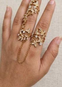 Elegant Butterfly Design Hand Chain Ring