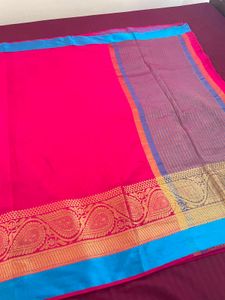 Vibrant Pink Saree with Blouse