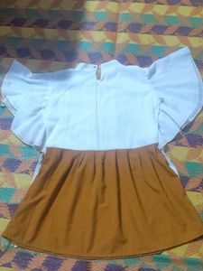 Cute Orange &amp; White Dress