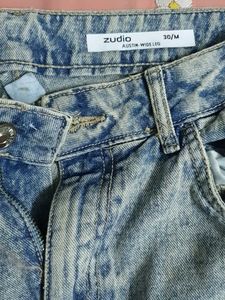 Zudio Acid Wash Wide Leg Jeans