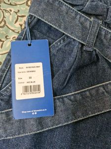 Stylish Dark Wash Belted Jeans