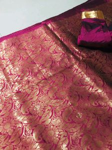 PATTUSAREE WITH BLOUSE, GOLD COLOR WORK