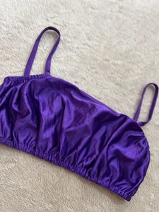 Shiny Purple Crop Top