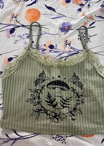 Cute Mushroom &amp; Butterfly cami Top