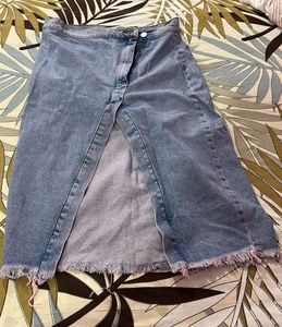 Denim long skirt