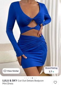 Electric Blue Cut-Out Twist Dress
