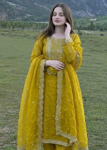 Elegant Yellow Embroidered Kurta Set