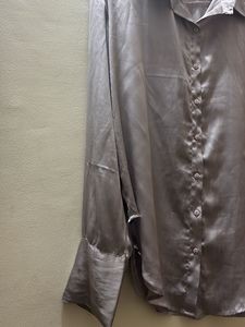 Satin Button-Up Shirt