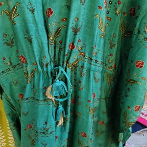 Boho Turquoise Kaftan Dress