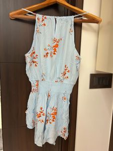 Baby Blue Floral Romper