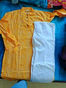 Vibrant Orange Striped Kurta