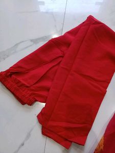 Stunning Red Georgette Print Gown 3pc