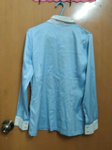Vintage-Style Light Blue Blouse