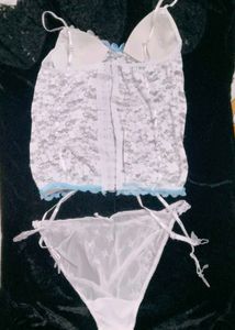 Very Beautiful Net Sexy White Blue Lace Corset