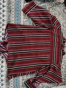 Striped Button-Up Top