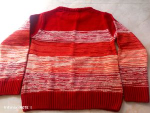 New 5-6 Years Boy's Tan Chino &amp; Red Sweatshirt