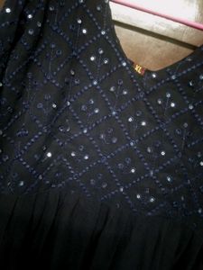 Sparkly Navy Blue Ombre Gown