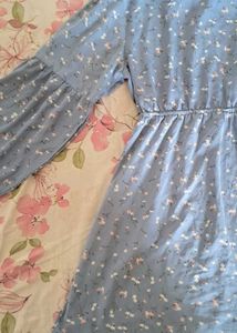 Pretty Satin Soft Blue Top