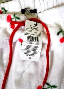 Cozy White Cherry Pajama Pants