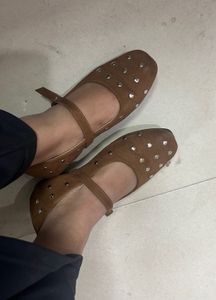 Brown Mary Jane Flats