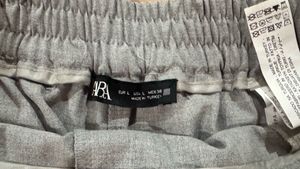 Zara - Gray Cropped Casual Pants